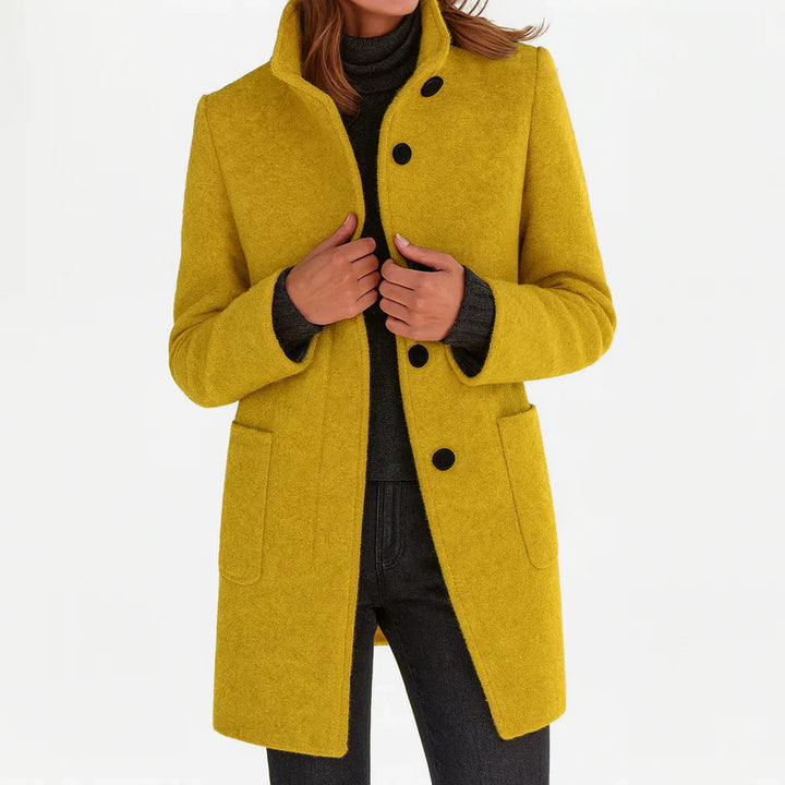 Arvey - Elegant mid-length wool coat with high collar