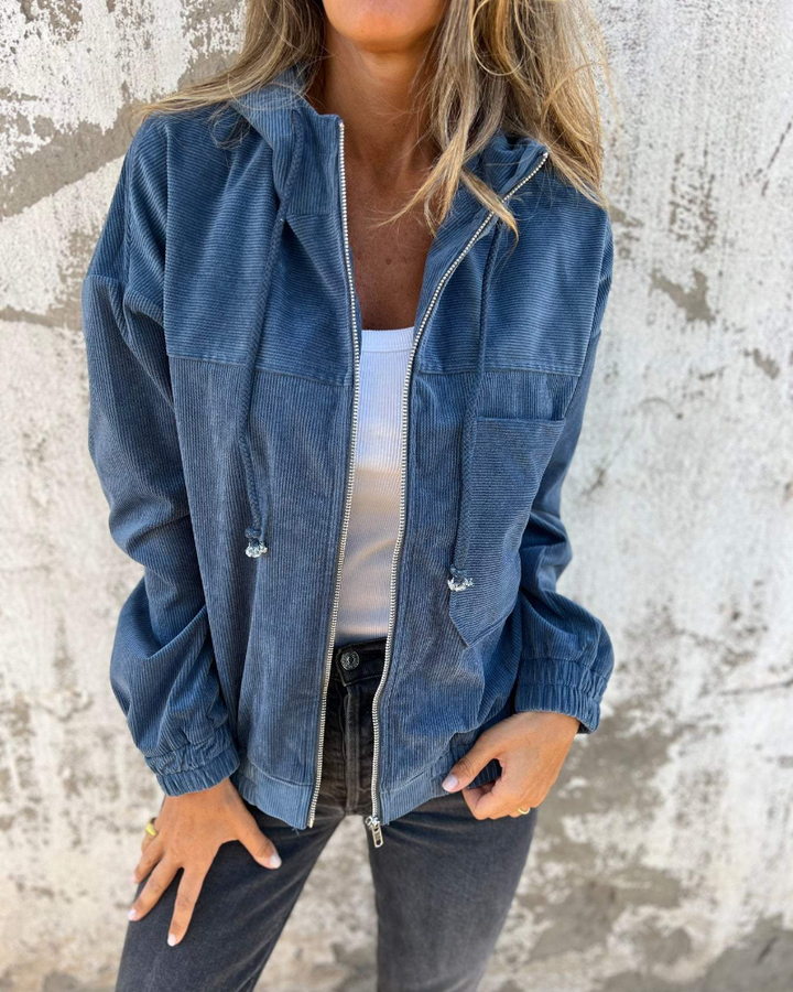 Ella™ | Cord Hooded Jacket with Zipper