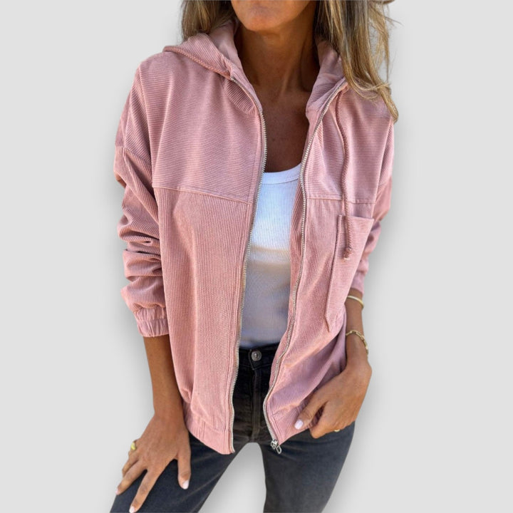 Mayeve™ | Corduroy Hooded Jacket with Zipper