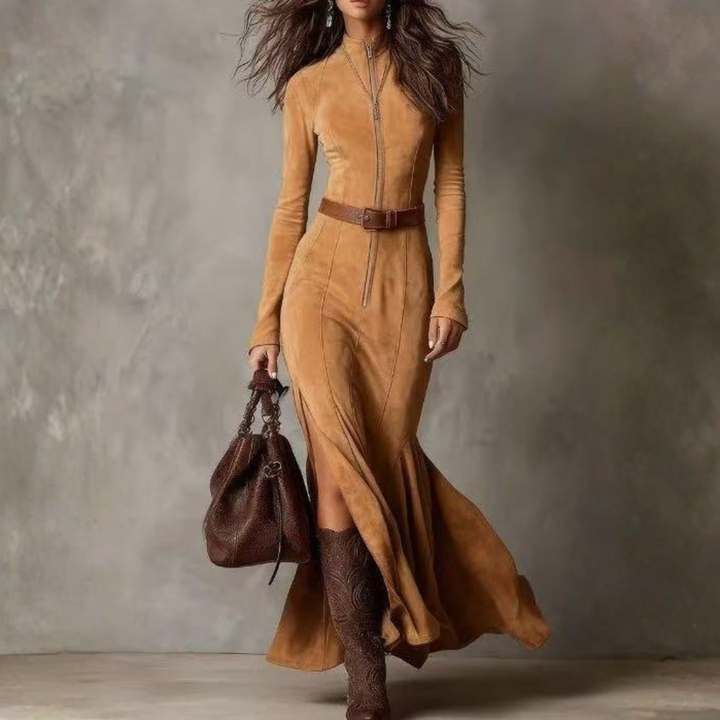 Roda | Suede Long Dress