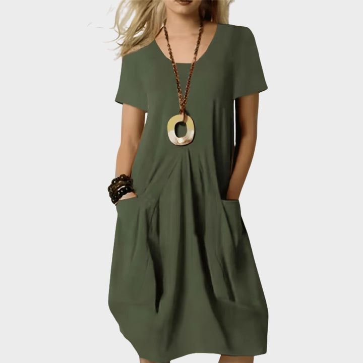 Willow | Elegant Cotton Dress With Belly Cover