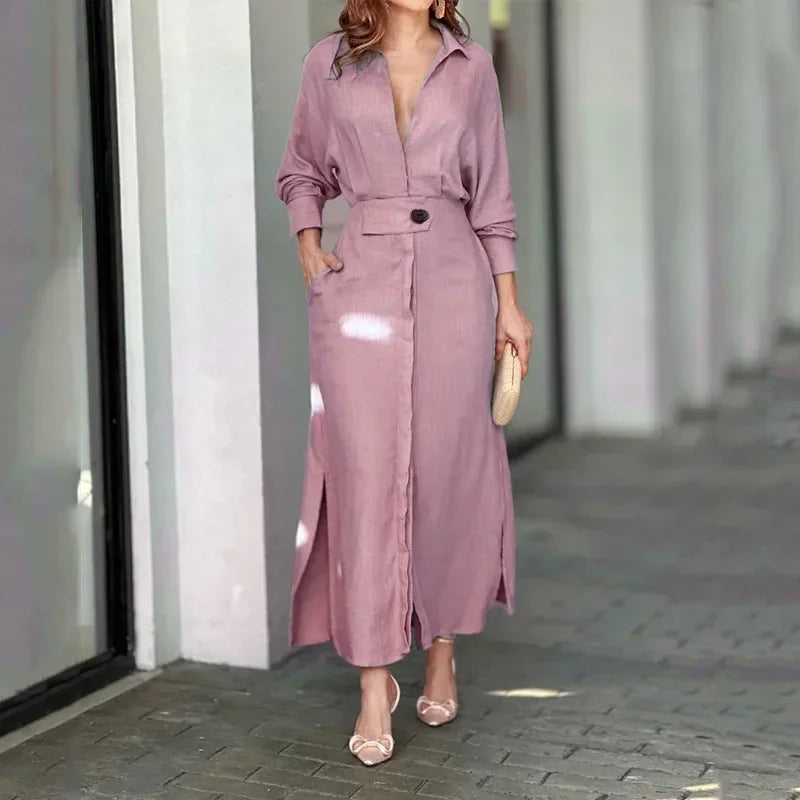 Jeanette™ | Elegant Maxi Dress with V-Neck