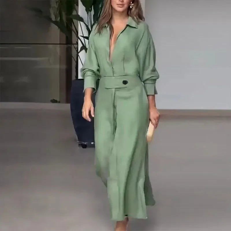 Jeanette™ | Elegant Maxi Dress with V-Neck