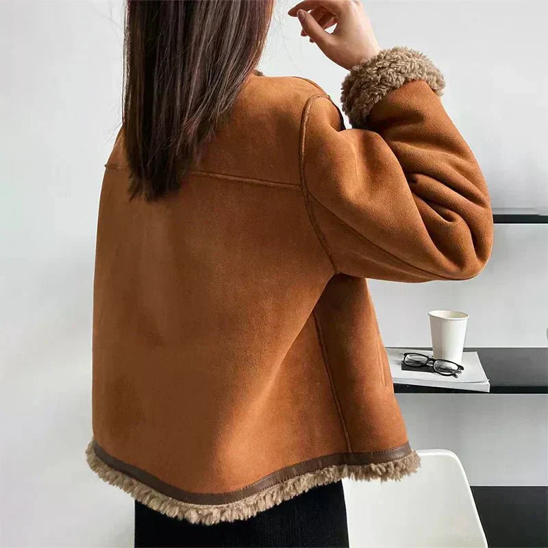 ANNA | Sheepskin Jacket with Button Detail