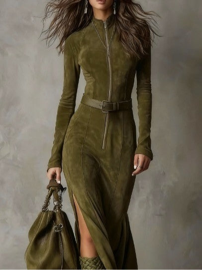 Roda | Suede Long Dress