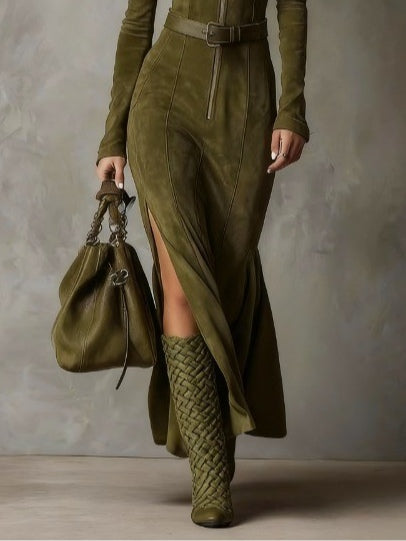 Roda | Suede Long Dress